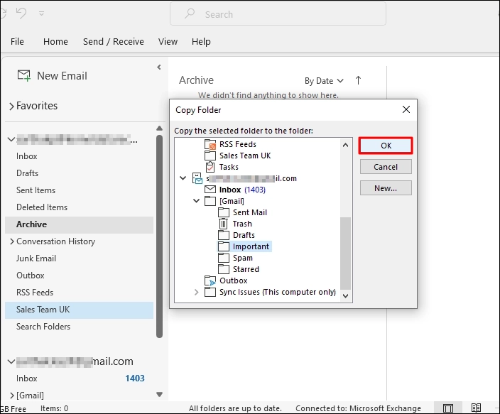 Choose destination folder