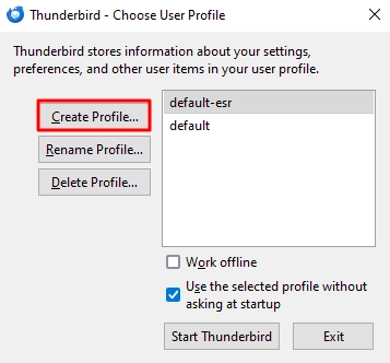 Click Create Profile
