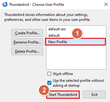 Select the newly created profile