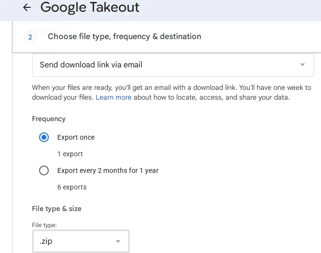 Send download link via email