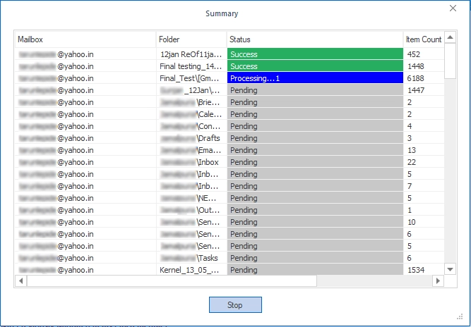Exporting Yahoo emails to EML file format