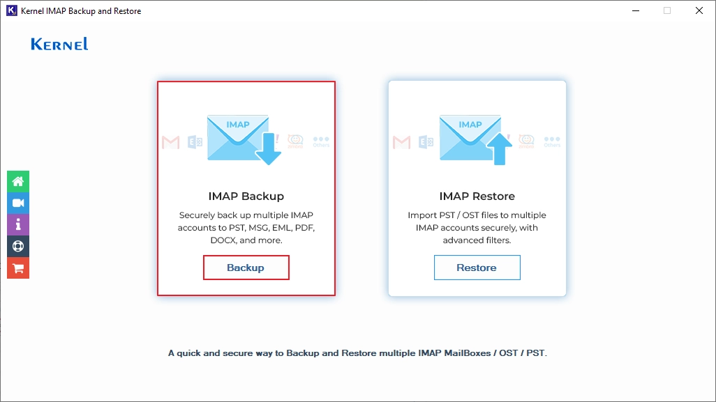 Click on IMAP Backup