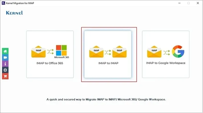 Launch the IMAP migration tool