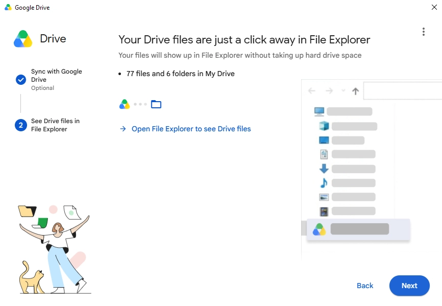 click Next to choose the folder for synchronization