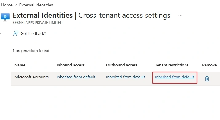 click inherited from default