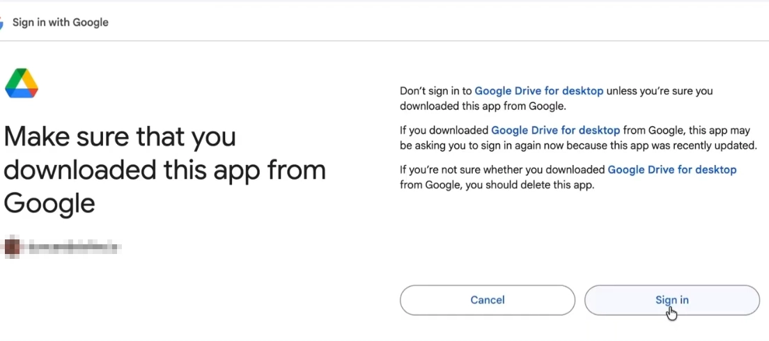 Confirm the user sign in request