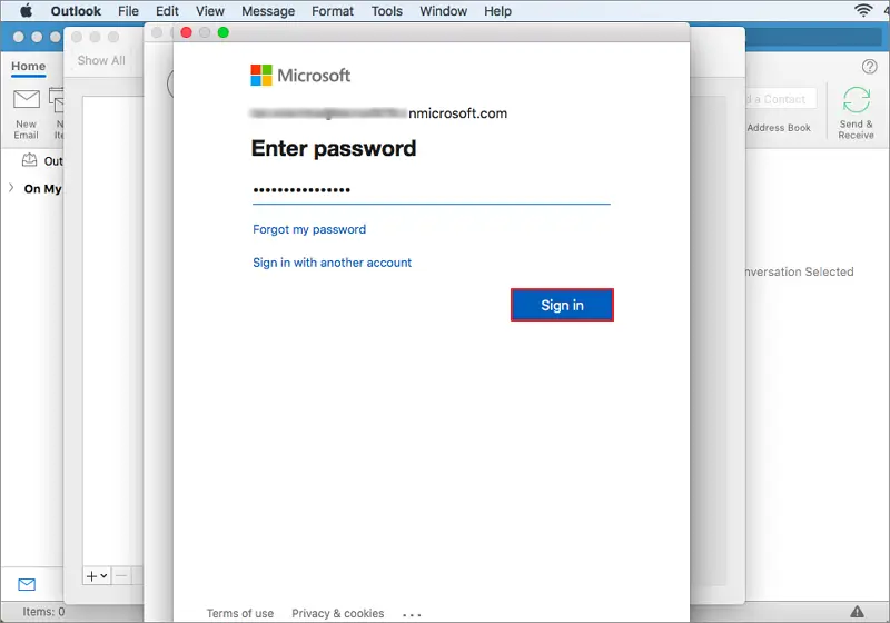 Enter account password