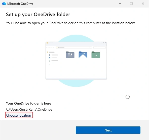 click choose location