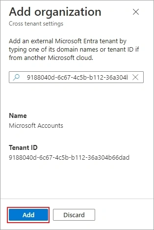 enter id then click add