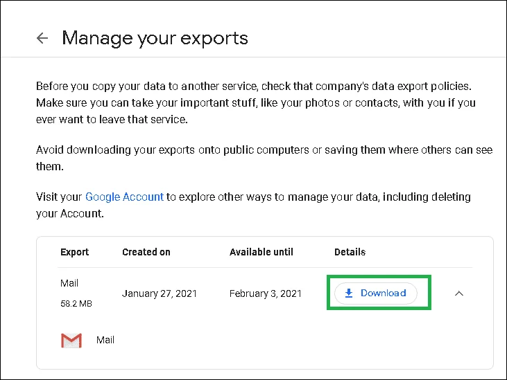 download the data and save it