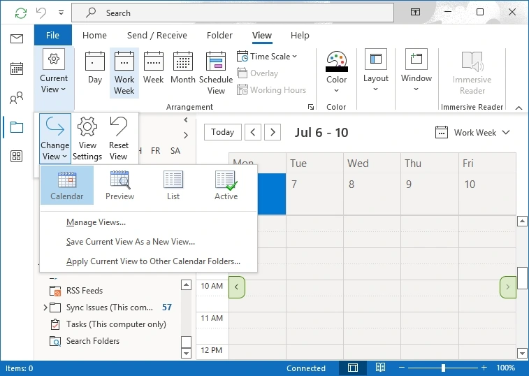 Click on the menu and Select Calendar
