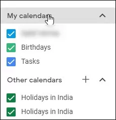 Go to the My Calendars