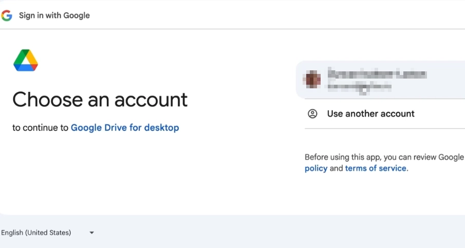 Select the user to log in