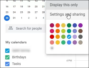 Select the Calendar you wish to export
