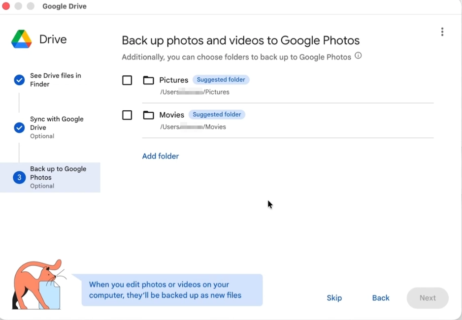 Skip backup option