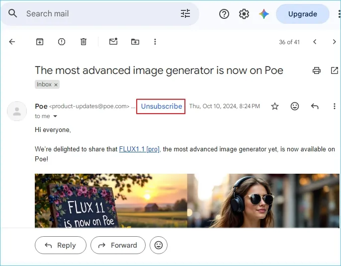 Unsubscribe from the newsletters