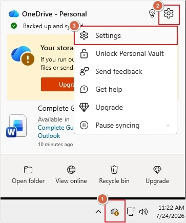 click settings