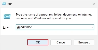 search gpedit msg