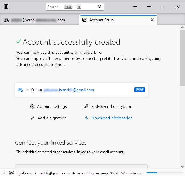 Account successfully created