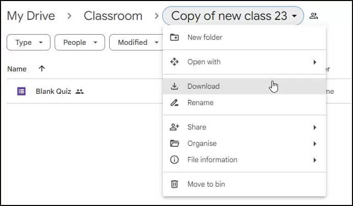 Download Classroom data