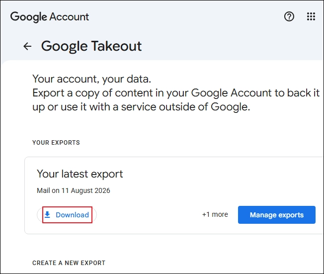 Download exported file