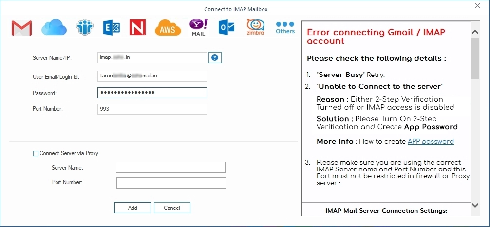 Enter Gmail Credentials