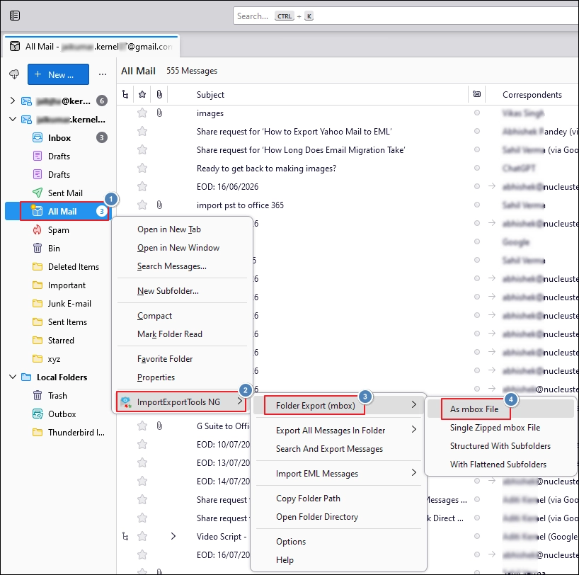 Export As mbox File