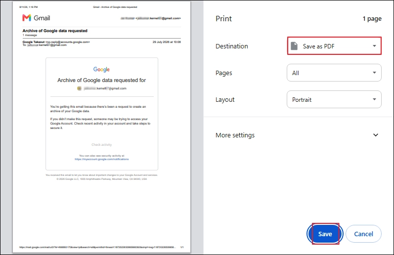 select Save as PDF