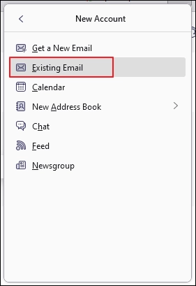 Click on Existing Email
