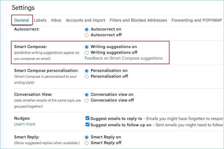 Select Smart Compose