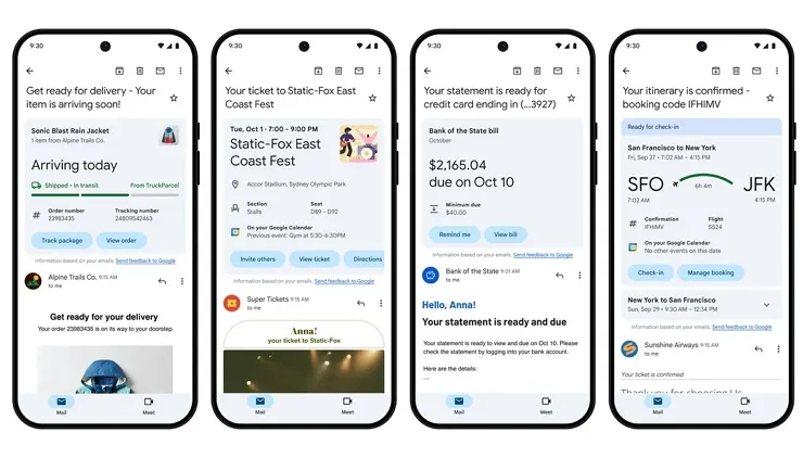 Summary Cards in Gmail