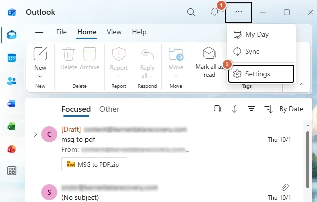click on settings