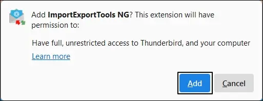 Click on add button then click ok