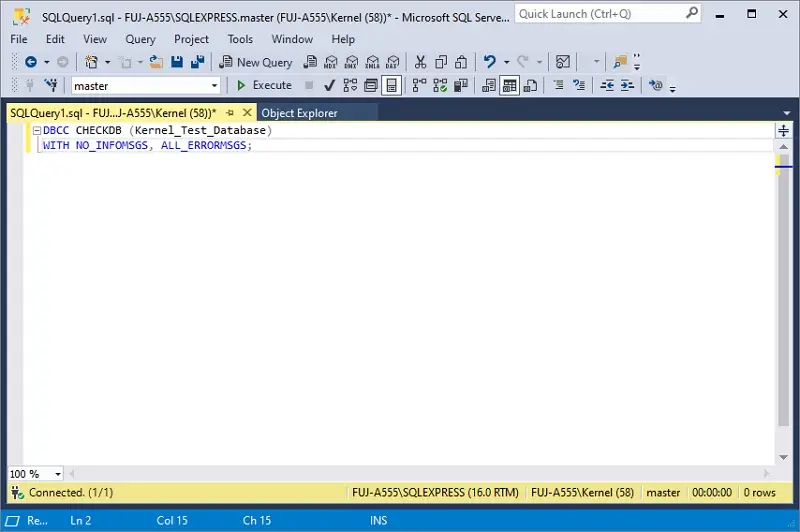 Open a New query window