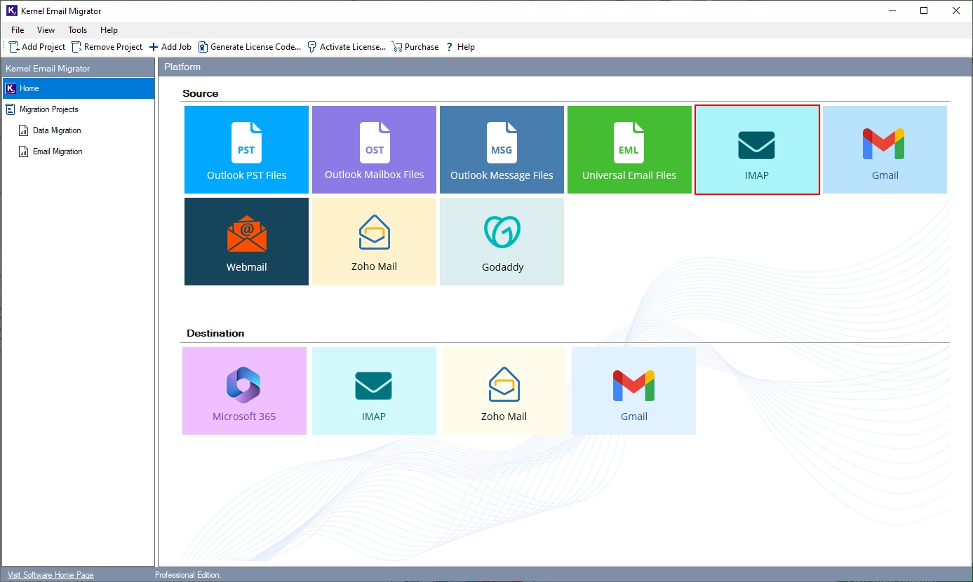 Click on the IMAP tile
