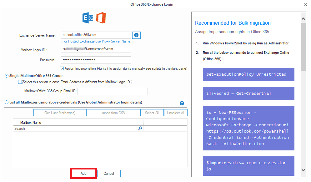 Geben Sie die Anmeldedaten für das Office 365-Konto
