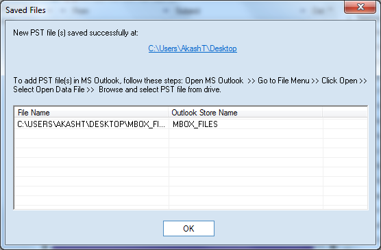 MBOX file saved into PST