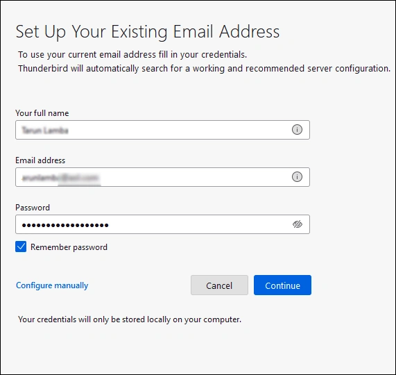 Configure Zoho Mail in Thunderbird