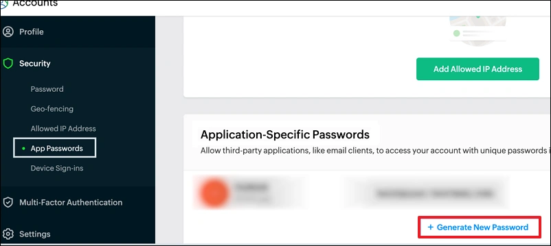 Generate Application Specific Password