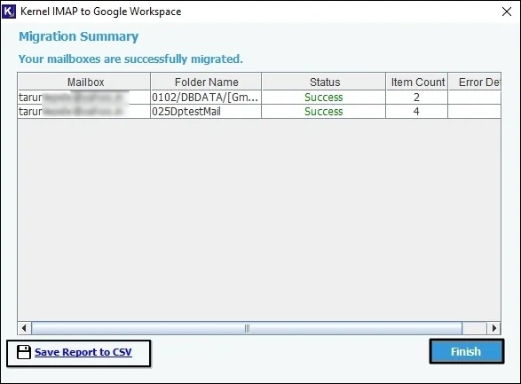 Save report to CSV