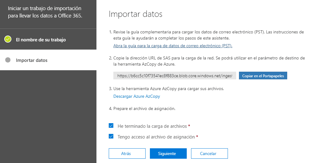 Tras configurar el CSV