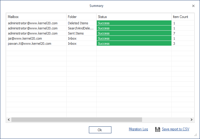 Save the CSV report that has complete information