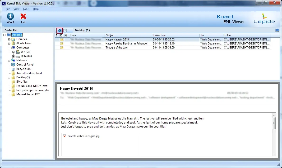 Click on the HTML icon present just above the message list