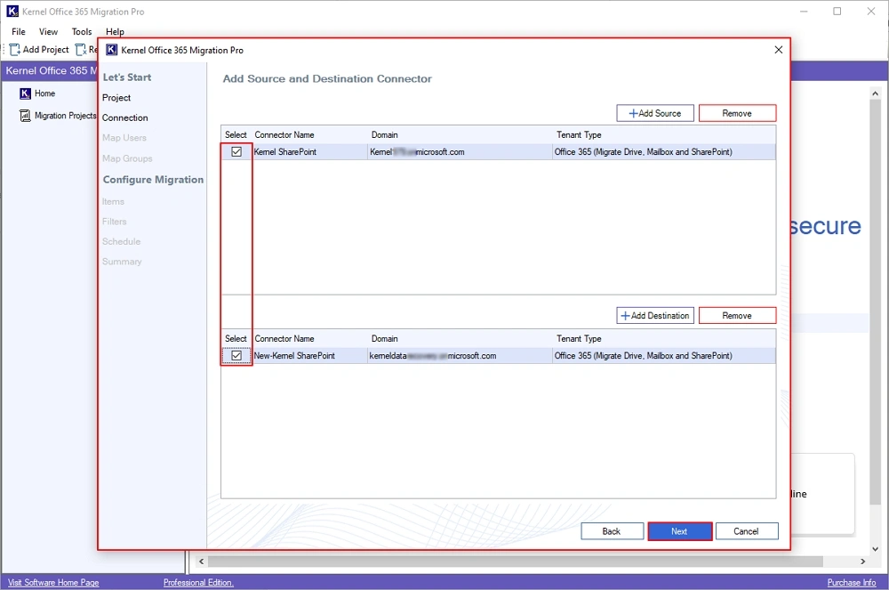 click next to proceed