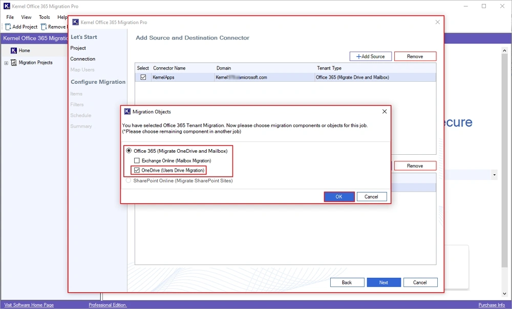 select onedrive migration