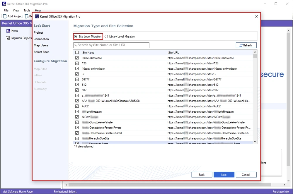 site level migration