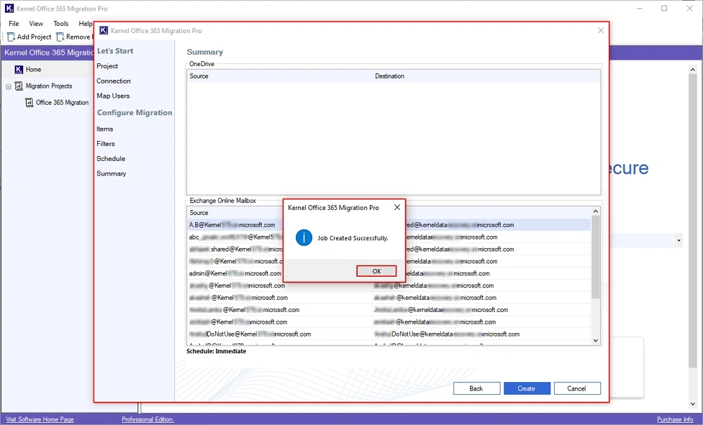 job created successfully