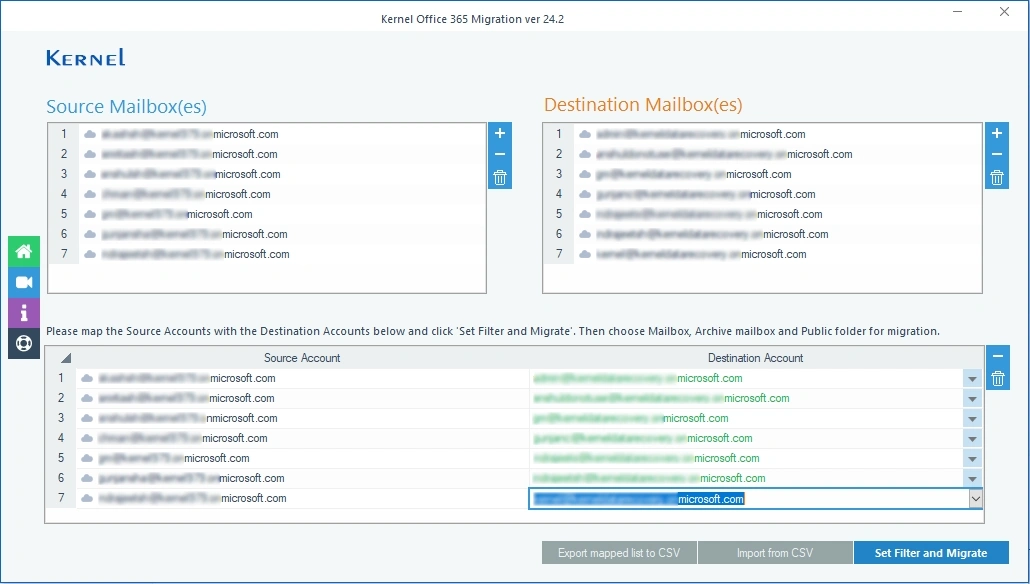 click Set Filter and Migrate