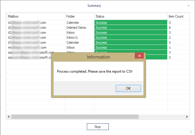 Migrating source mailbox data to destination