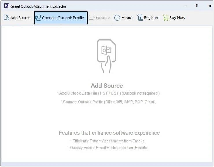 add your Outlook profile along with OST and PST file